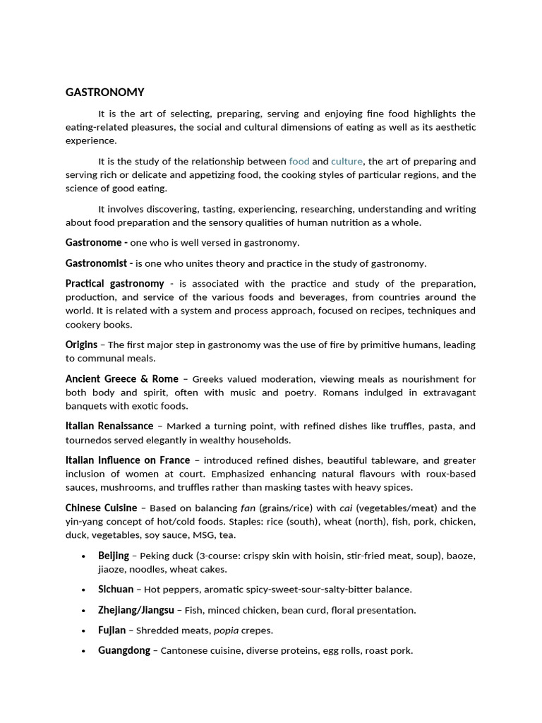 Gastronomy 01 | PDF | Chinese Cuisine | Gastronomy