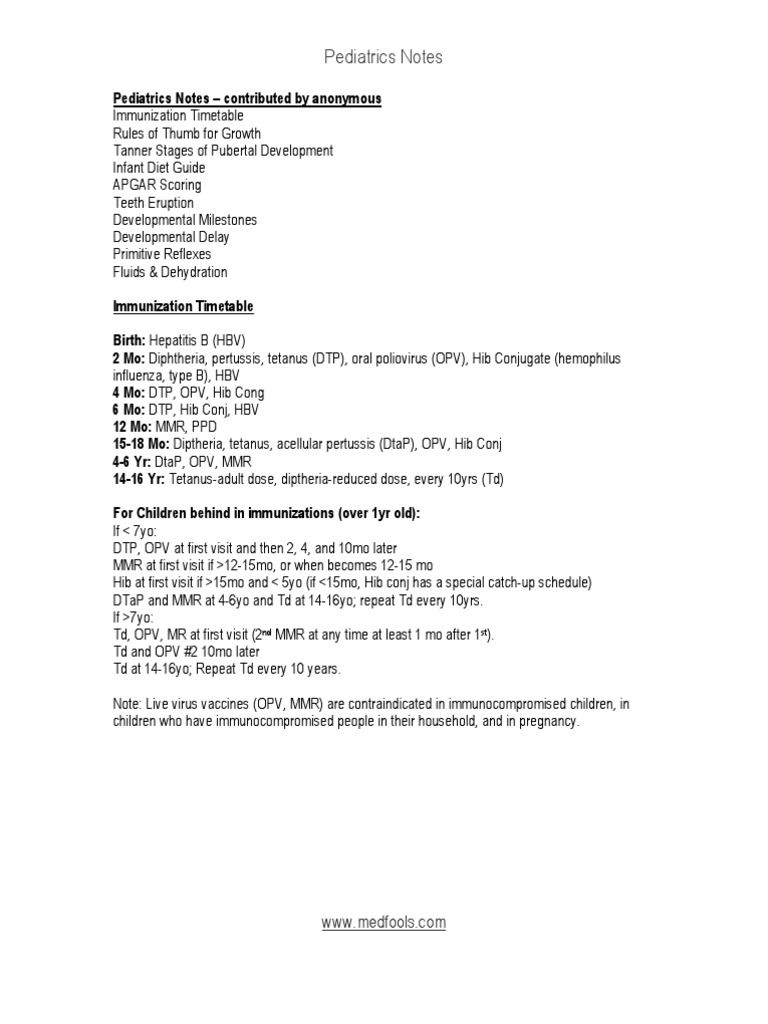 Pediatric Notes | PDF