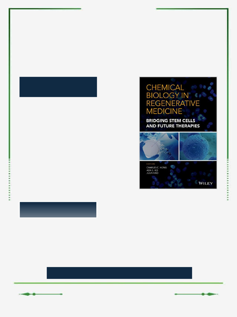 Chemical biology in regenerative medicine bridging stem cells and ...
