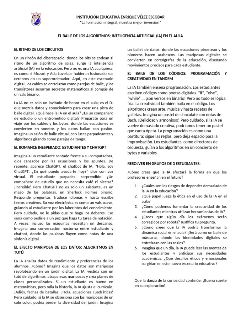 IA en el Aula: Innovación Educativa | PDF | Inteligencia artificial ...
