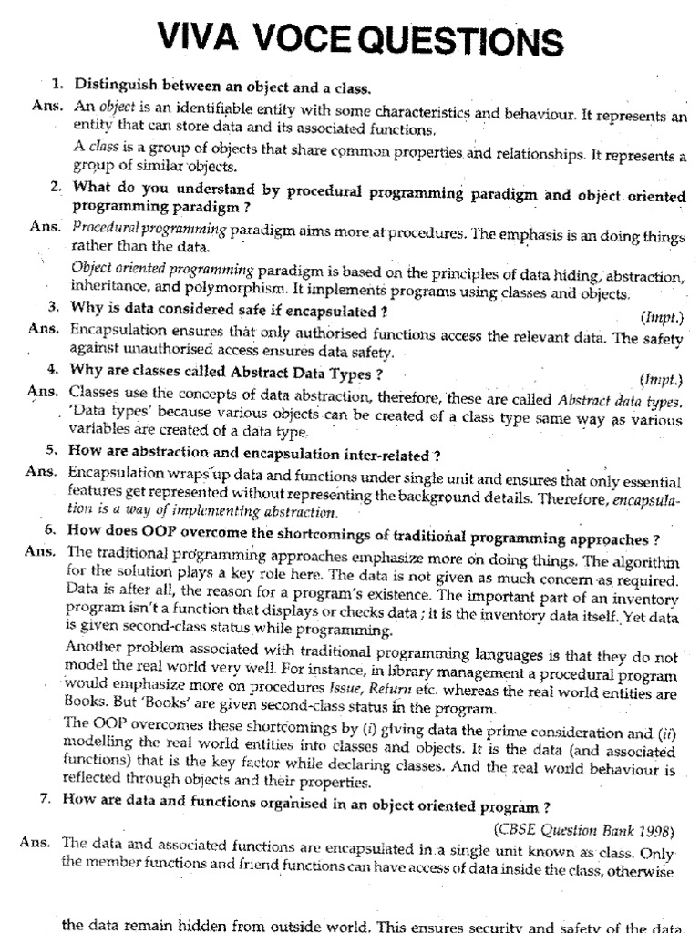 viva voce for cbse class 12 computer practical