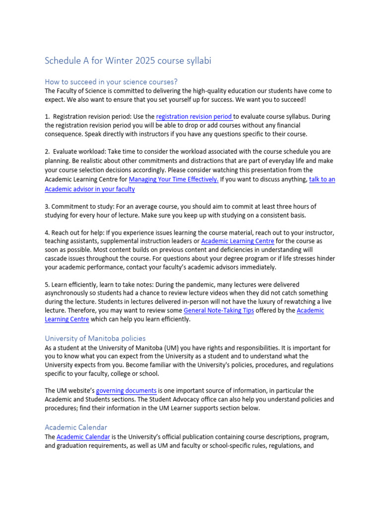 Winter 2025 Science Course Success Guide | PDF | Academic Integrity ...