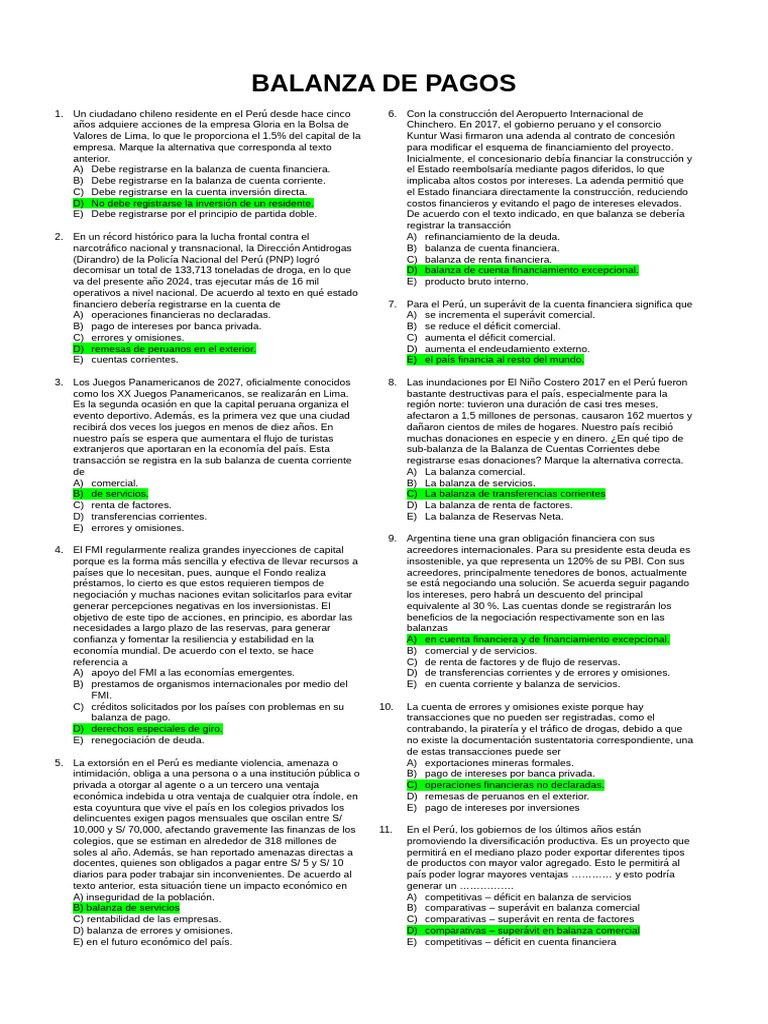 2. ECONOMÍA. Balanza de Pagos (1) | PDF | Balance de pagos | Inversiones
