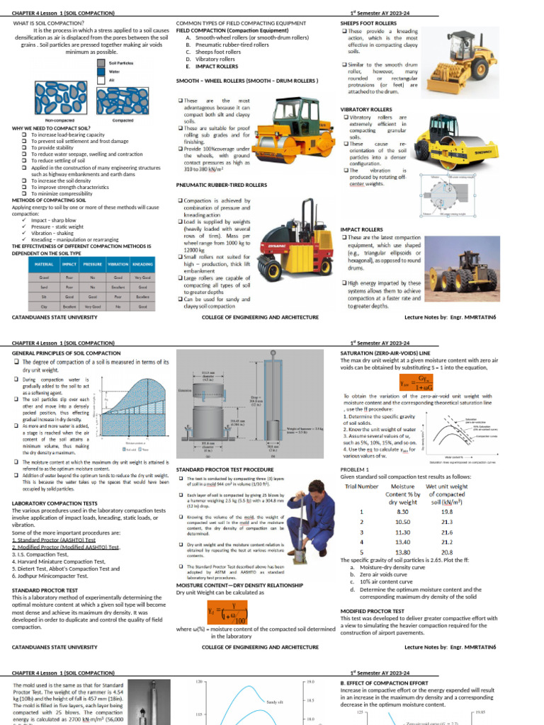 Soil Compaction Methods and Tests | PDF | Applied And Interdisciplinary ...