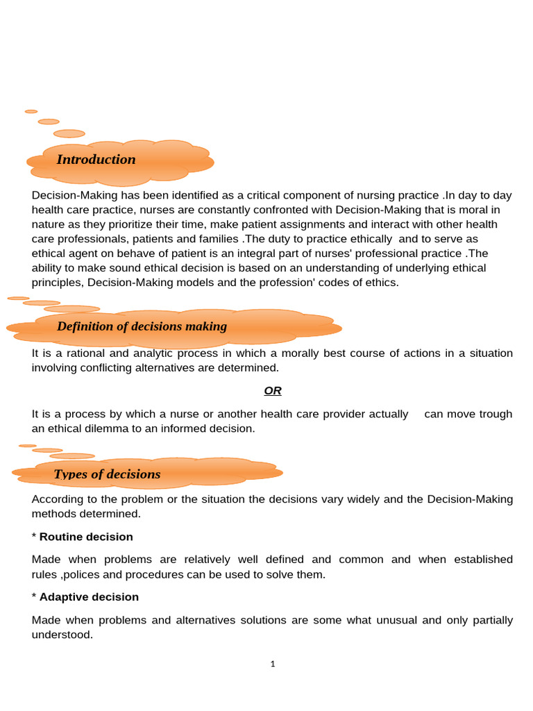 Ethical Decision-Making in Nursing | PDF | Decision Making | Value (Ethics)