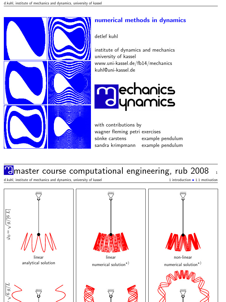 Numerical Methods in Dynamics Overview | PDF | Finite Element Method ...