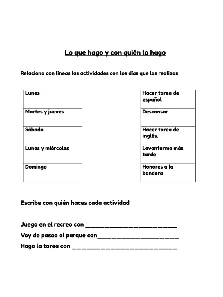 Lo Que Hago y Con Quién | PDF