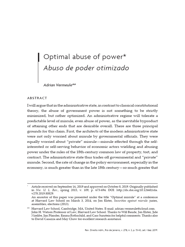 Optimizing Government Power Abuse | PDF