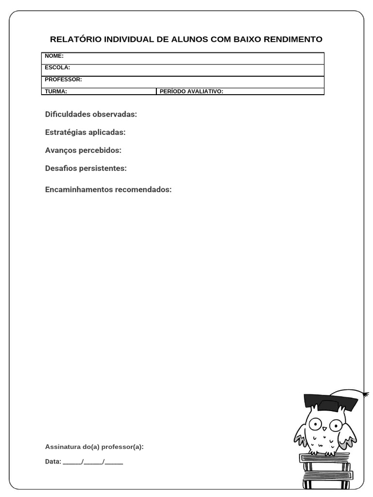 Relatório de Alunos com Baixo Rendimento | PDF