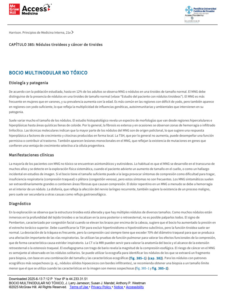 Nódulos Tiroideos y Cáncer: MNG | PDF | Hipertiroidismo | Tiroides