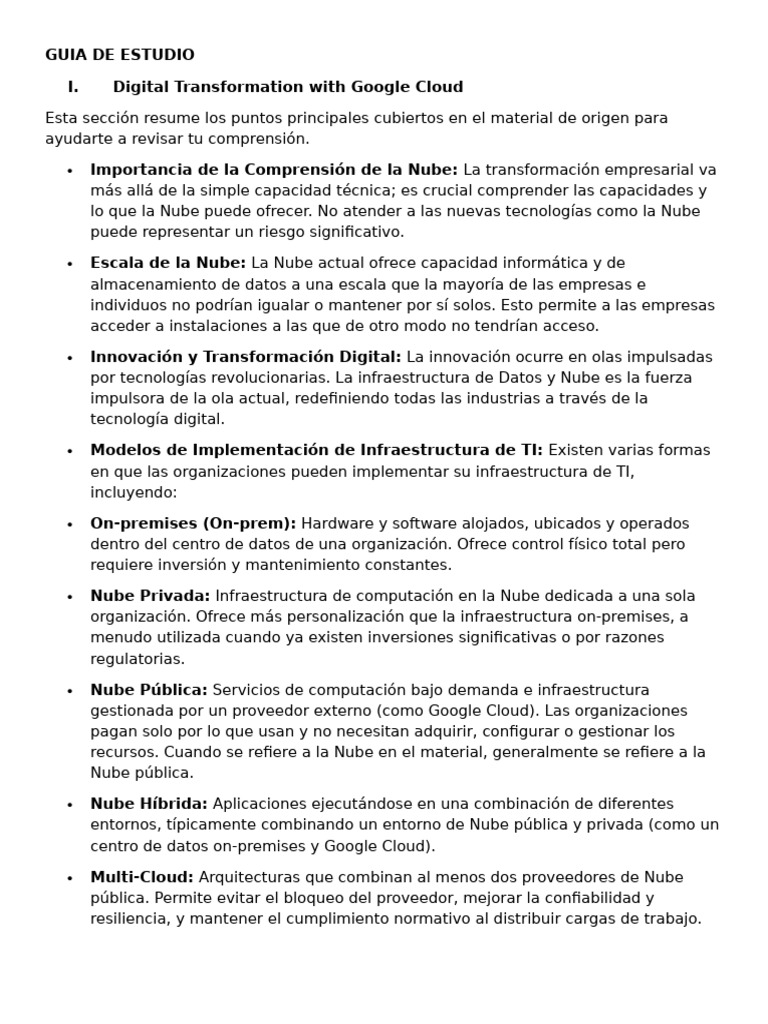 Transformación Digital con Google Cloud | PDF | Computación en la nube ...