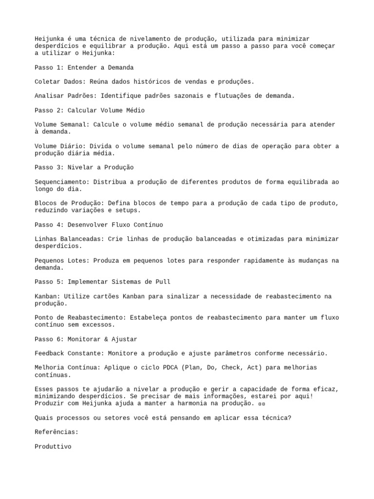Guia Prático de Heijunka para Produção Eficiente | PDF