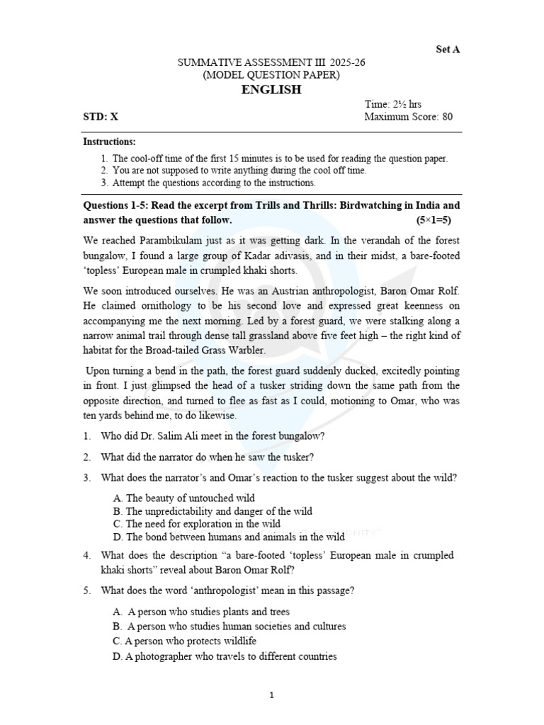 English Summative Assessment Model 2025-26 | PDF | Robot | Robotics