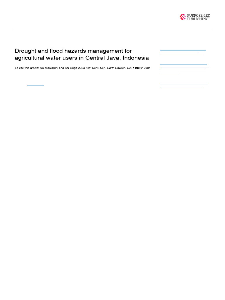 Drought and Flood Management in Central Java | PDF | Drought | Flood