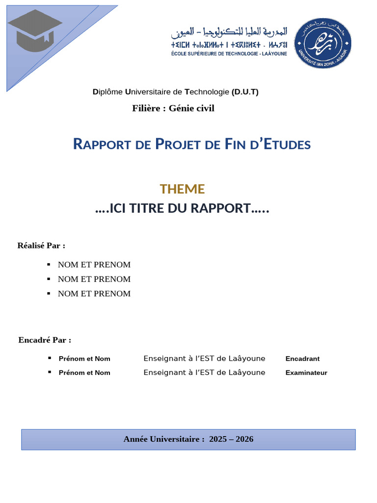 Rapport de Projet en Génie Civil 2026 | PDF