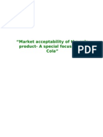 Market Acceptability of The Cola Product - A Special Focus On RC Cola