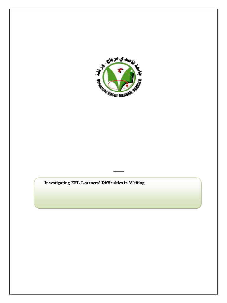 EFL Learners' Challenges in Essay Writing | PDF | English As A Second ...