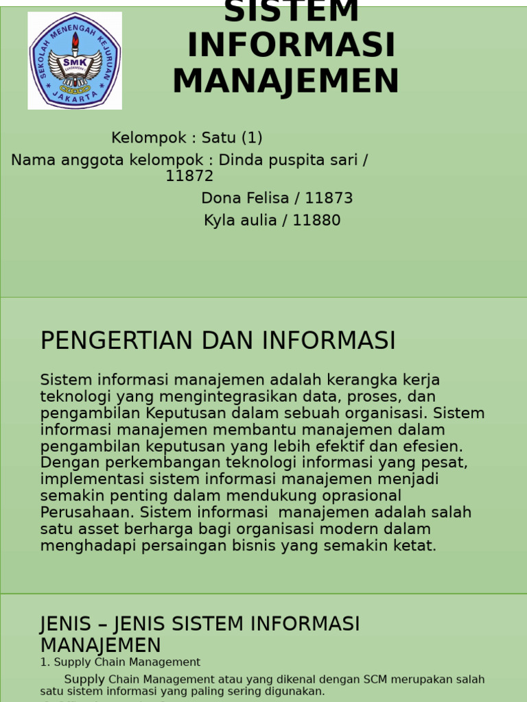Jenis dan Manfaat Sistem Informasi Manajemen | PDF