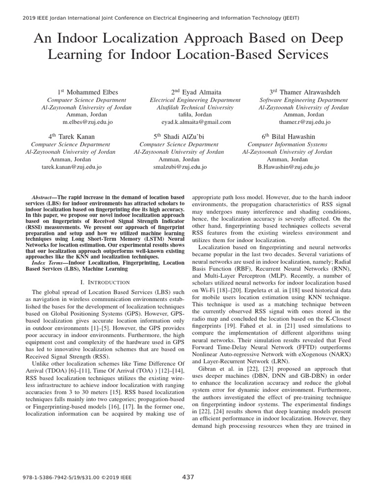 Deep Learning for Indoor Localization | PDF | Deep Learning | Computing