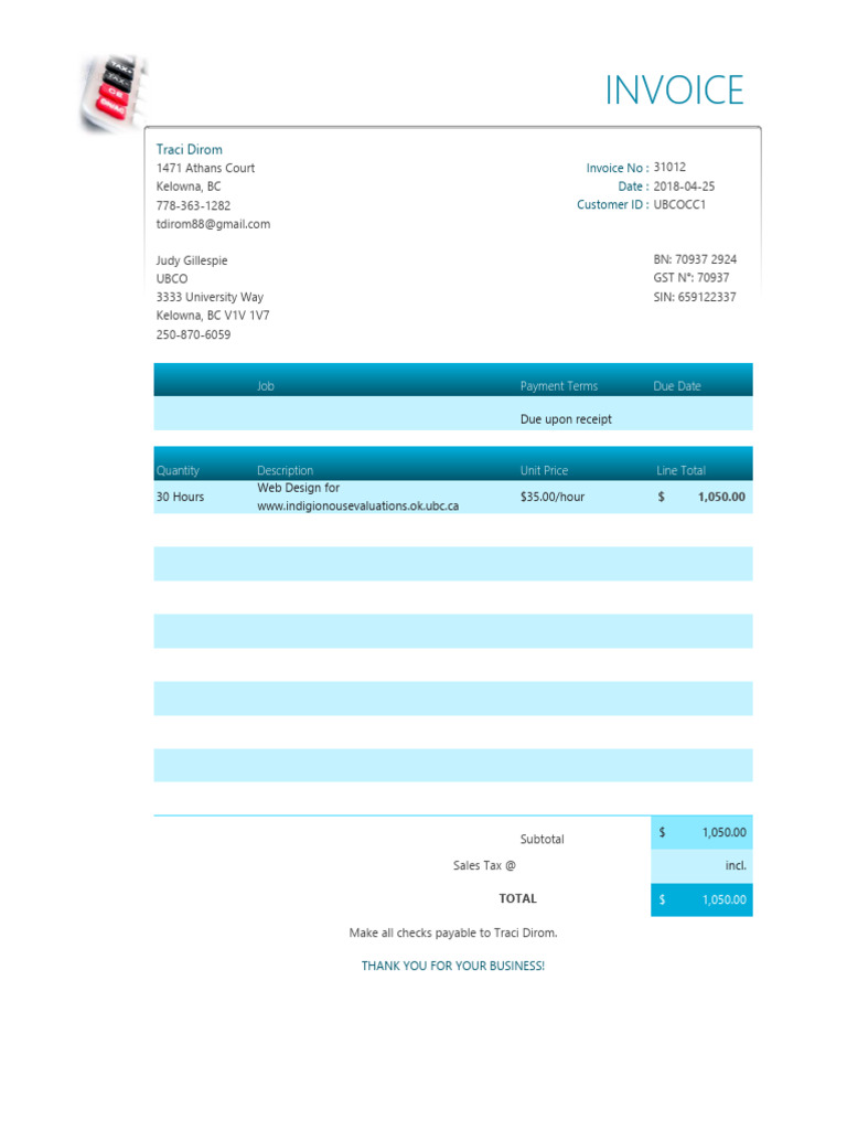 Invoice for Web Design | PDF