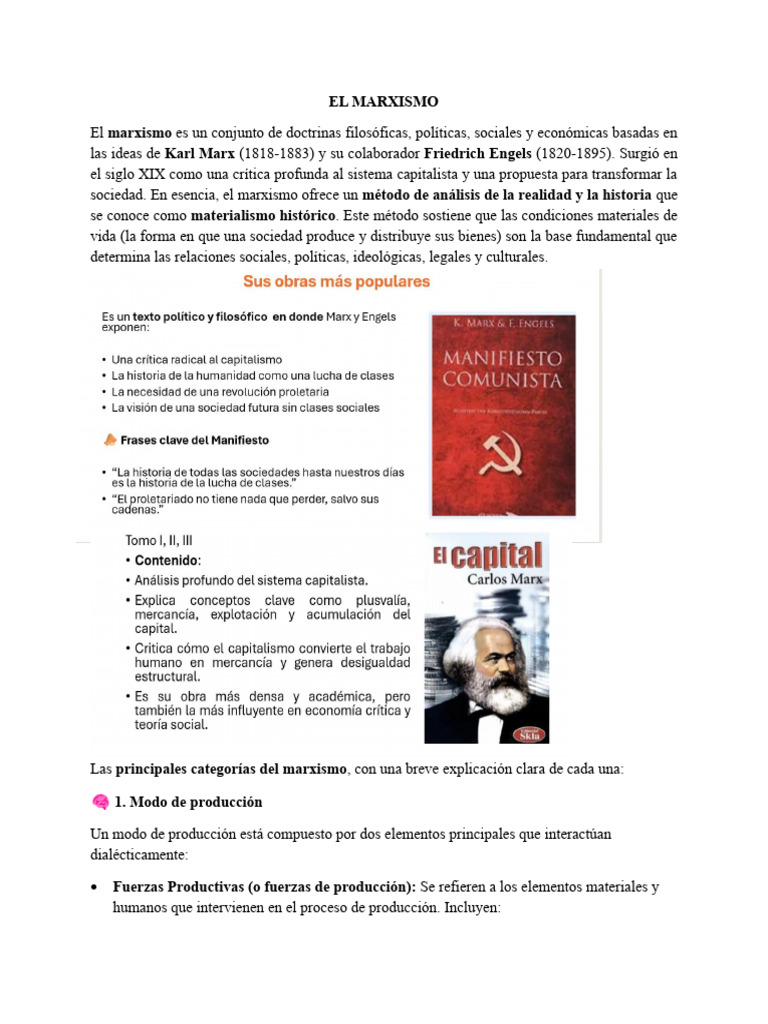Fundamentos del Marxismo y su Crítica al Capitalismo | PDF | marxismo ...