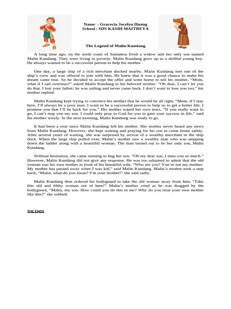 The Tragic Tale of Malin Kundang | PDF