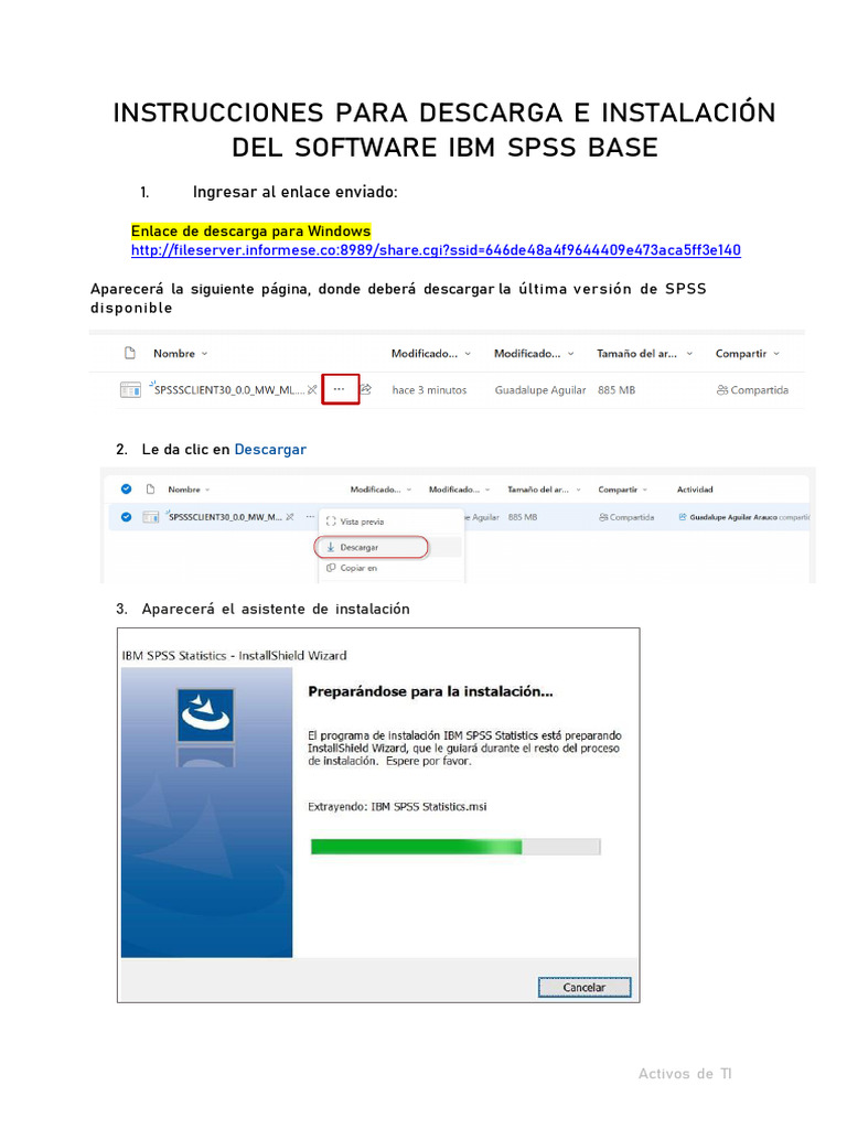 Guía de instalación de IBM SPSS Base | PDF | Spss | Botón (Computación)