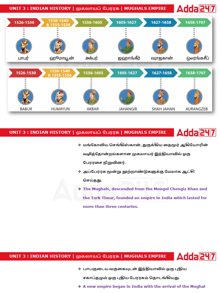 Unit 3: Indian History - Mughals Empire | PDF