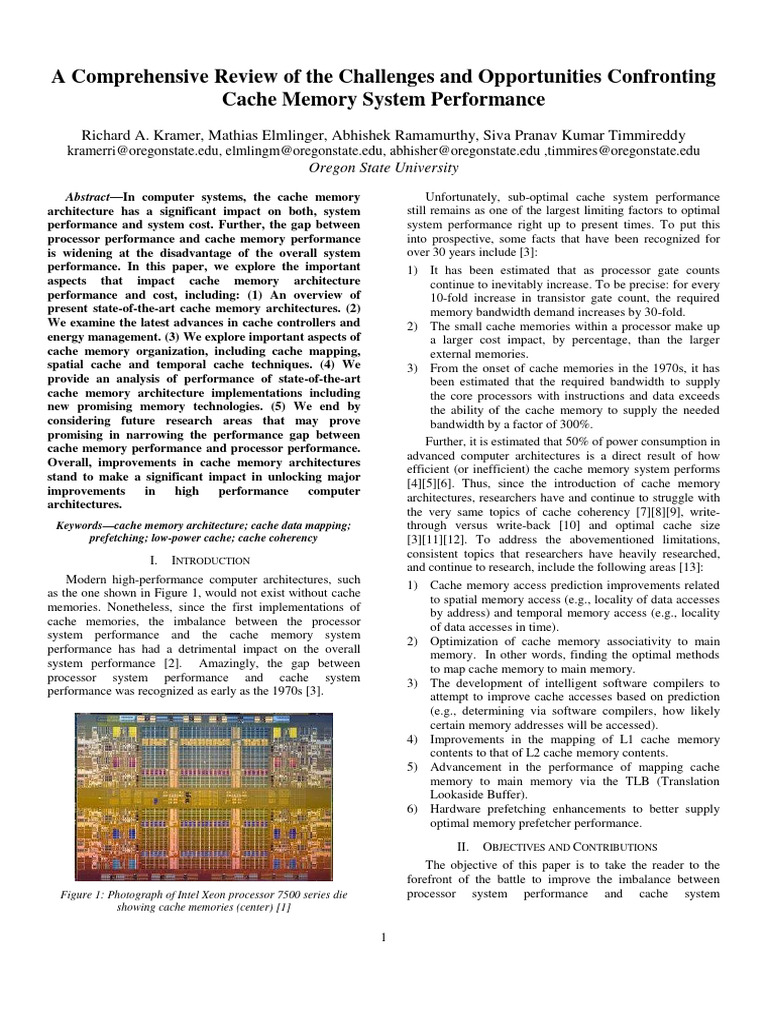 Cache Memory Performance Challenges & Solutions | PDF | Cpu Cache ...