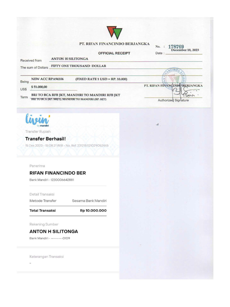 Official Receipt RPA94106 | PDF