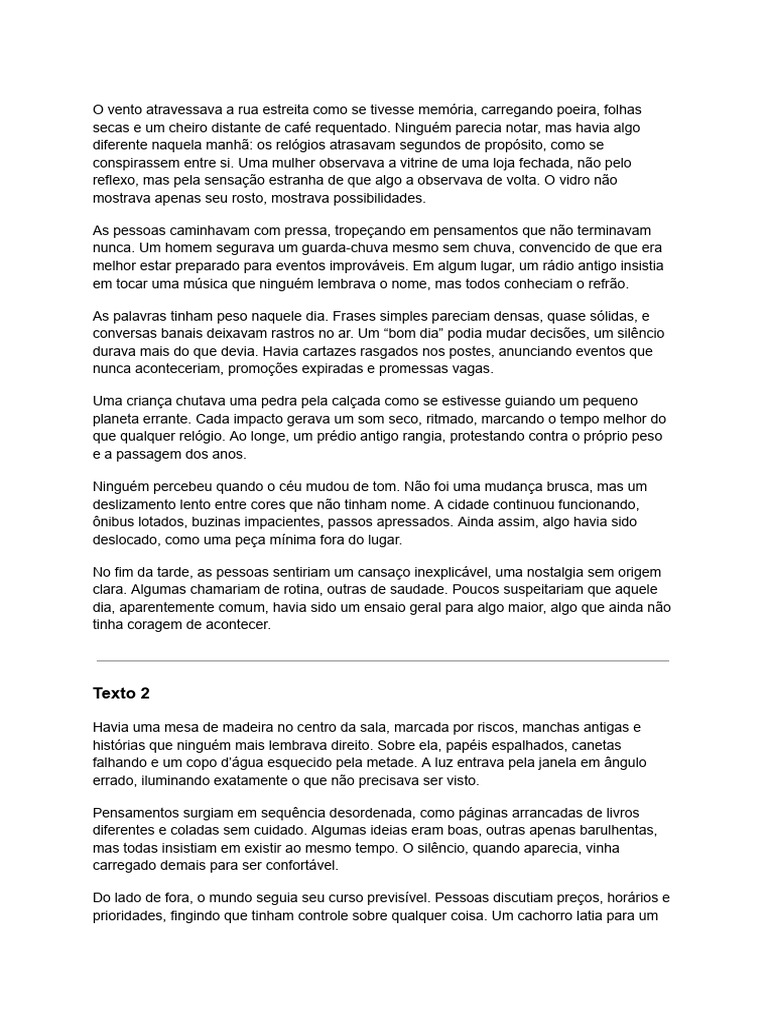 Reflexões sobre o cotidiano e o tempo | PDF | Tempo | Pensamento