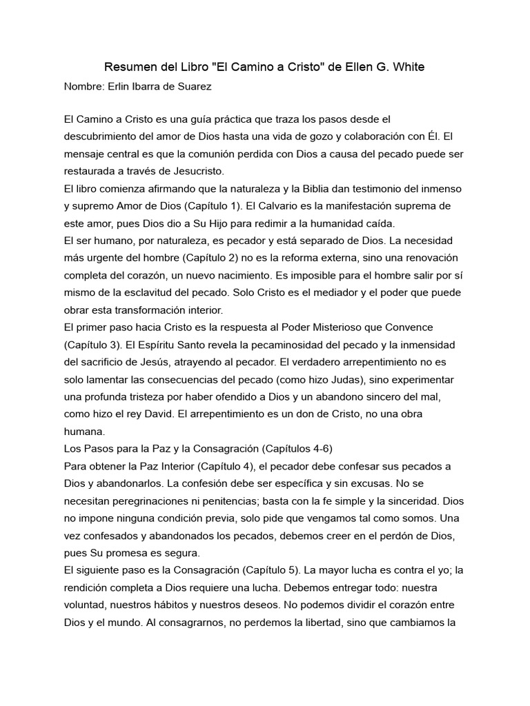 Resumen de "El Camino a Cristo" | PDF | Cristo (título) | Fe
