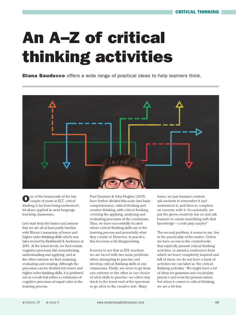 A-Z Critical Thinking Activities for EFL | PDF | Cognition | Behavior ...