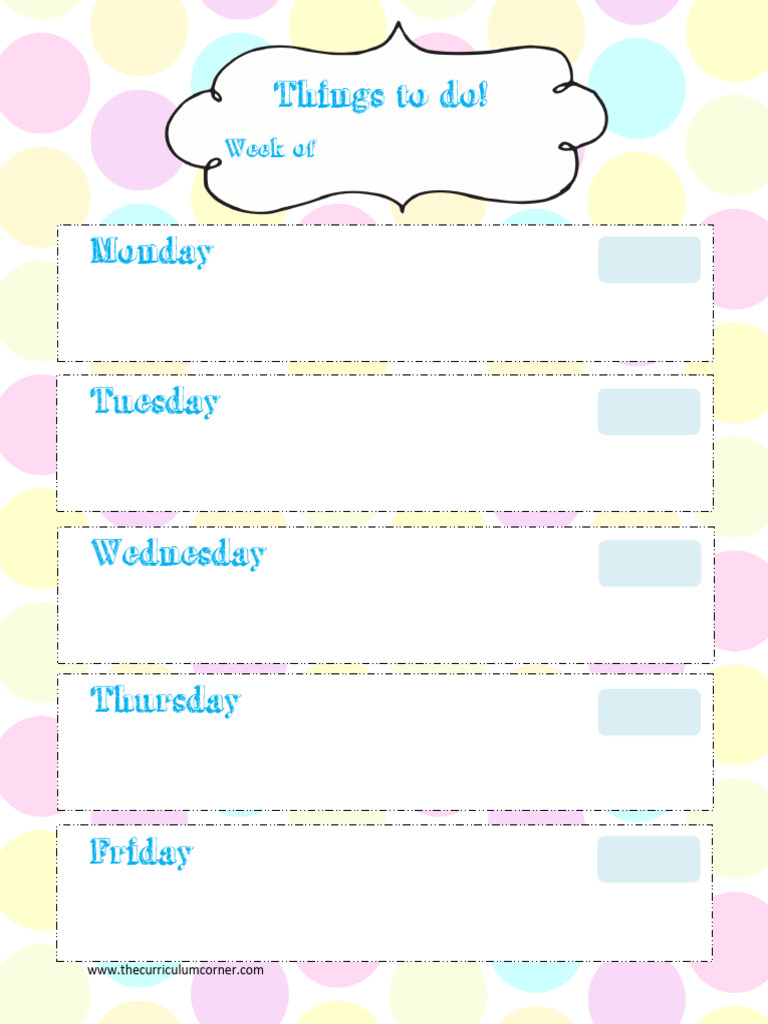 Weekly Activity Planner Template | PDF