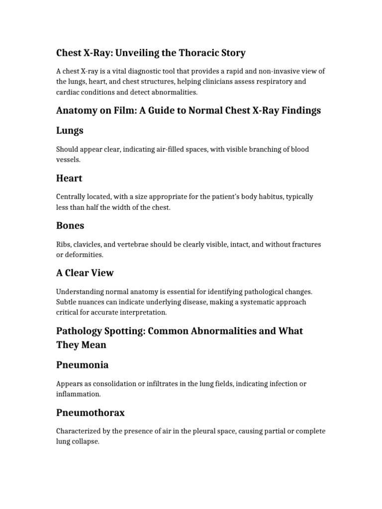 Chest X-Ray Interpretation Guide | PDF