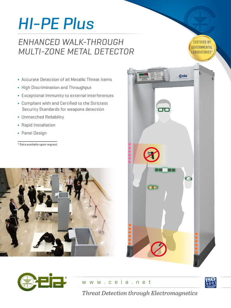 Wtmd_ceia Hi-pe Plus Datasheet | PDF | Metal Detector | Battery Charger