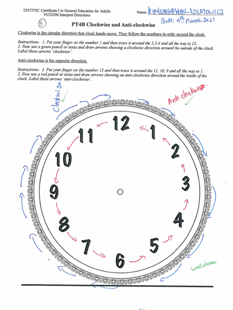 Clockwise and Anti Clockwise | PDF