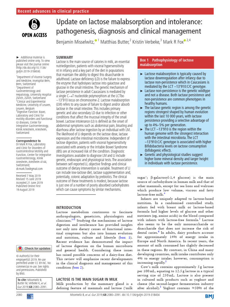 Update on Lactose Intolerance Management | PDF | Irritable Bowel ...