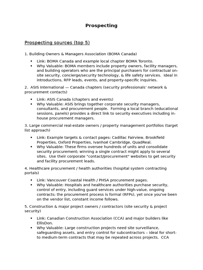 Top 5 Security Prospecting Sources | PDF | Business