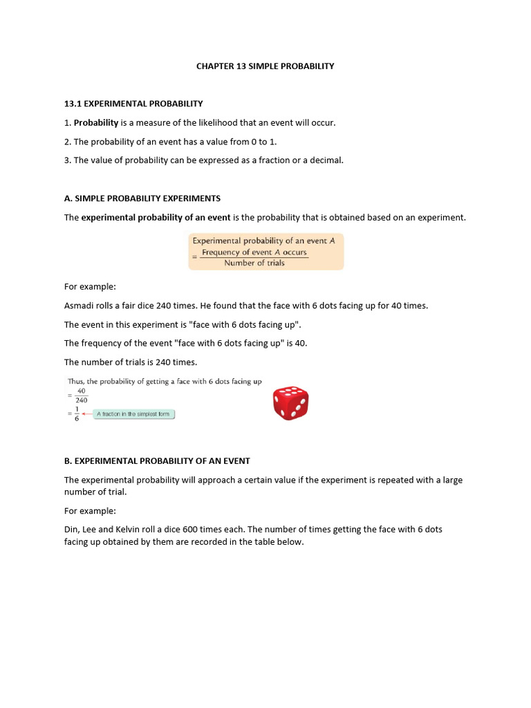 Understanding Simple Probability Concepts | PDF | Probability | Experiment