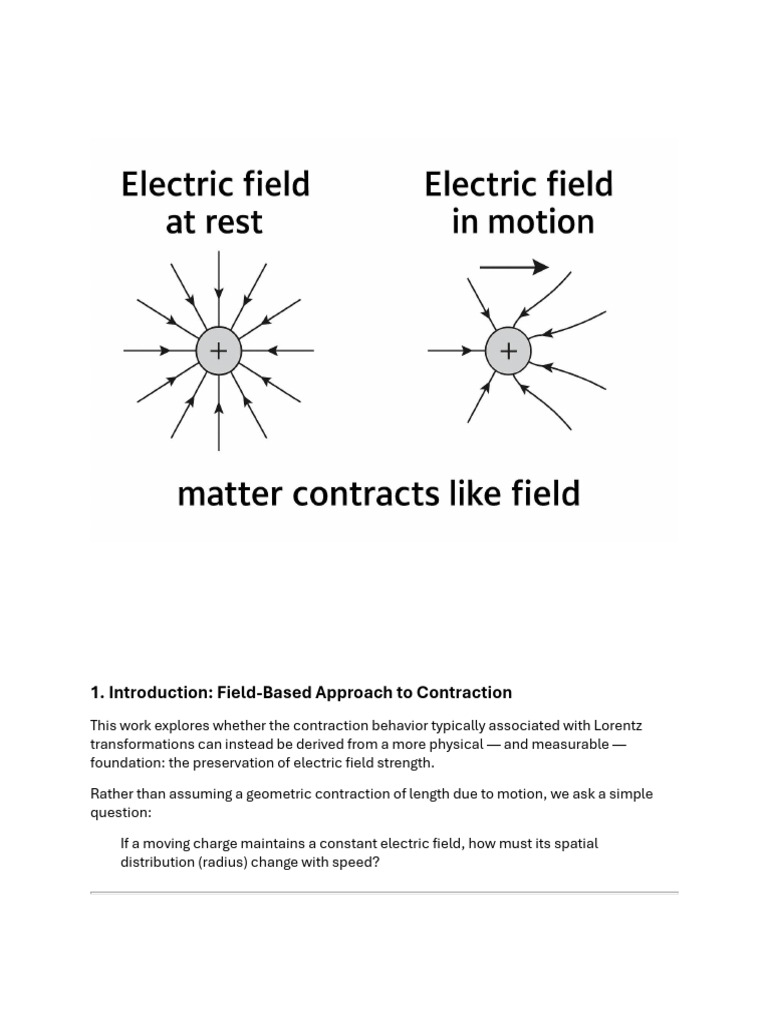 Electric Field-Based Lorentz Contraction | PDF | Special Relativity ...