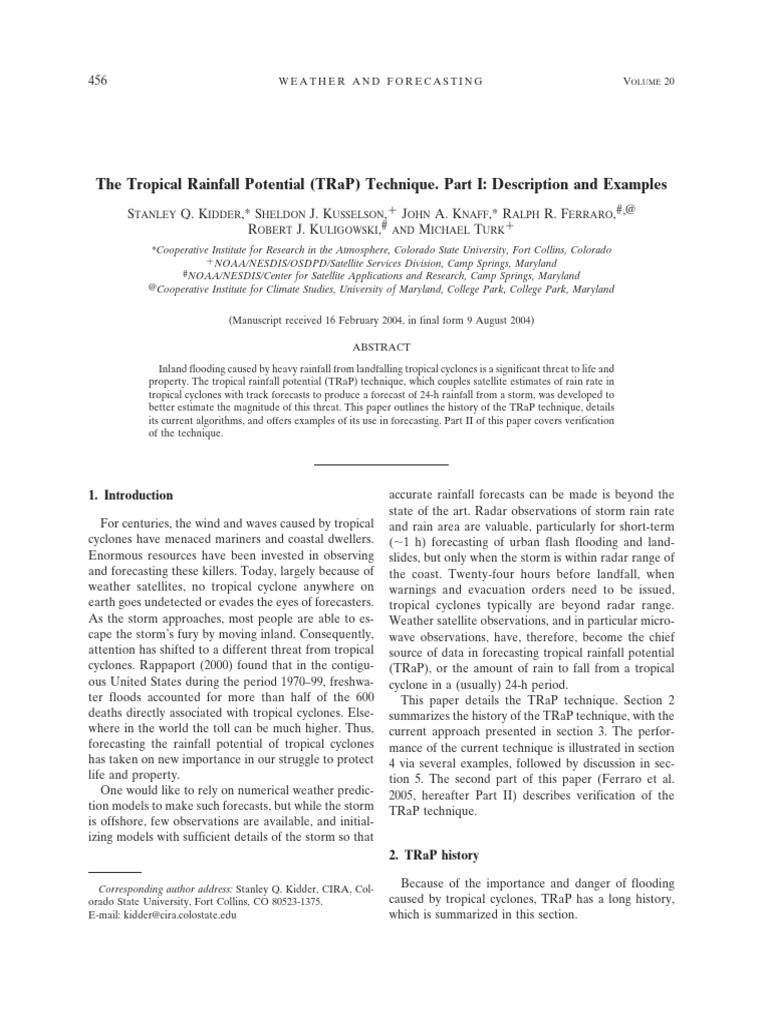 Tropical Rainfall Potential (TRaP) Overview | PDF | Rain | Tropical ...