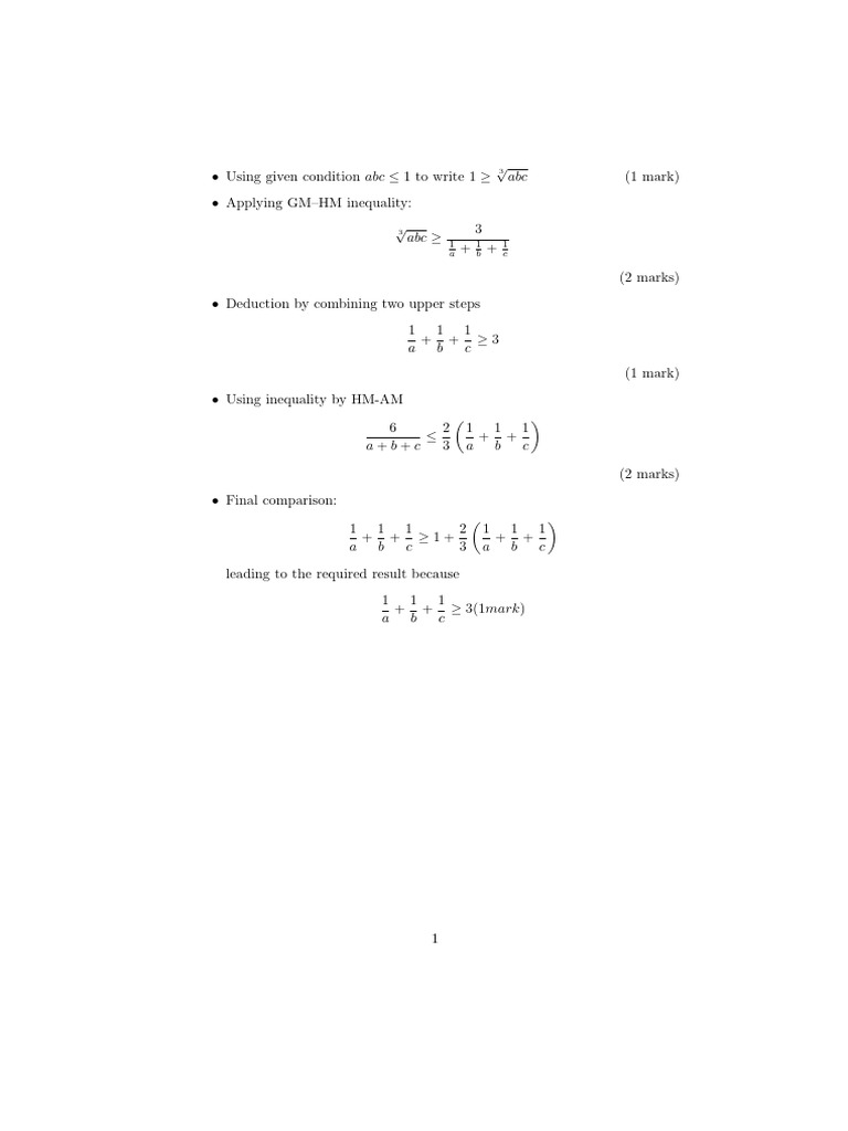 Inequality Proof Using GM-HM Method | PDF