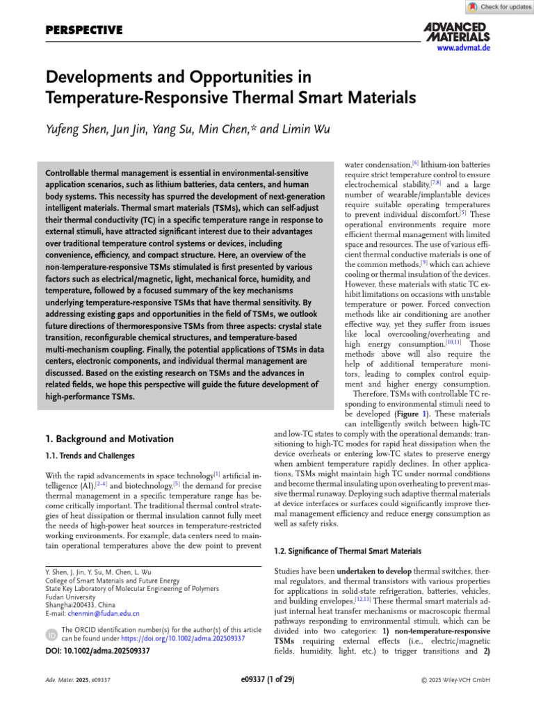 Temperature-Responsive Thermal Smart Materials | PDF | Ferroelectricity ...