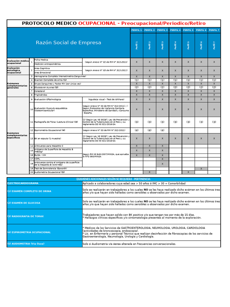 Protocolo Médico Ocupacional Completo | PDF | Hepatitis | Neumología