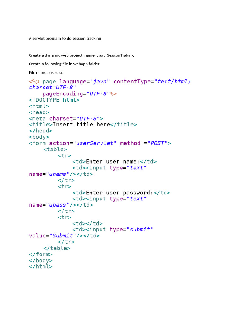 Servlet Session Tracking Example | PDF | Java Platform | Java ...