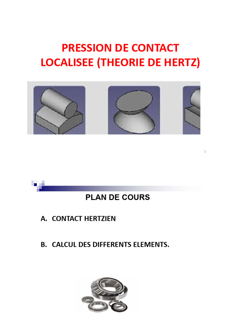 Pression de contact selon Hertz | PDF | Élasticité (Physique) | Science ...