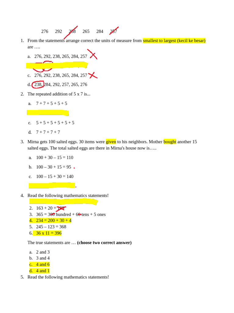 Math Exercises for Students | PDF