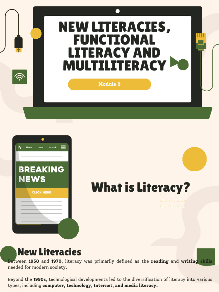 New Literacies and Functional Literacy Overview | PDF | Literacy ...