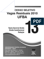 Caderno provas UFBA 2010 vagas residuais